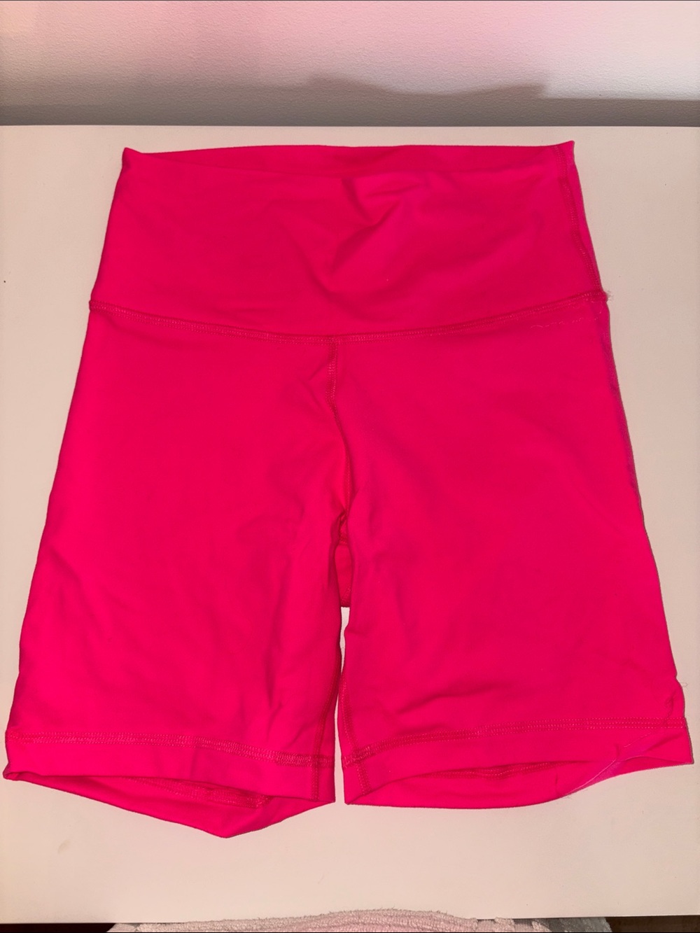 High-Waist Hot Pink Aritzia 7” Bike Shorts